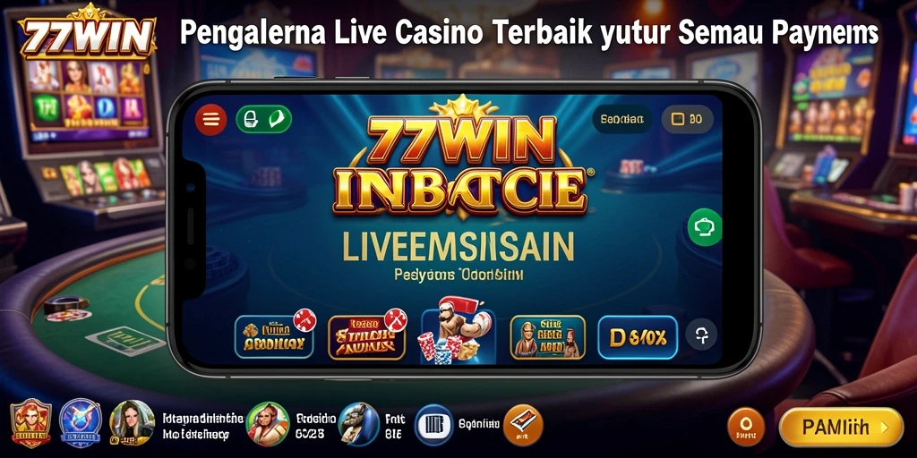 Tampilan atraktif dari gameplay Live Casino di 77WIN