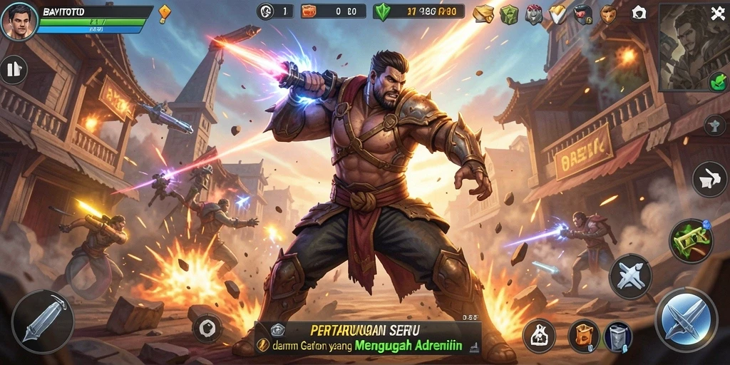 Screenshot BAYITOTO menampilkan aksi pertarungan yang mendebarkan.