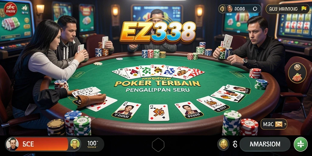 Tangkapan layar EZ338 menampilkan momen seru permainan Poker.