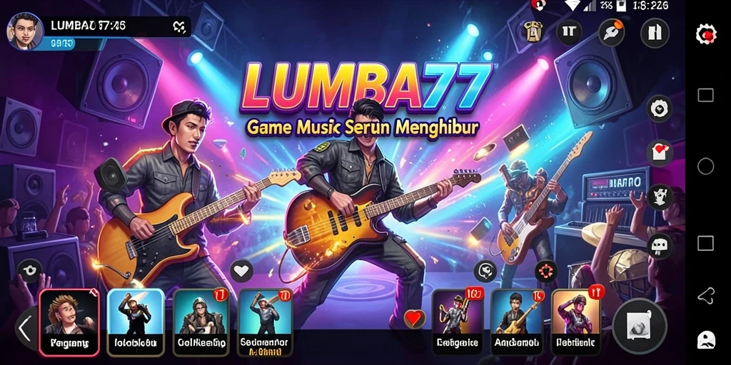 Tangkapan layar LUMBA77 menampilkan gameplay musik yang menarik.