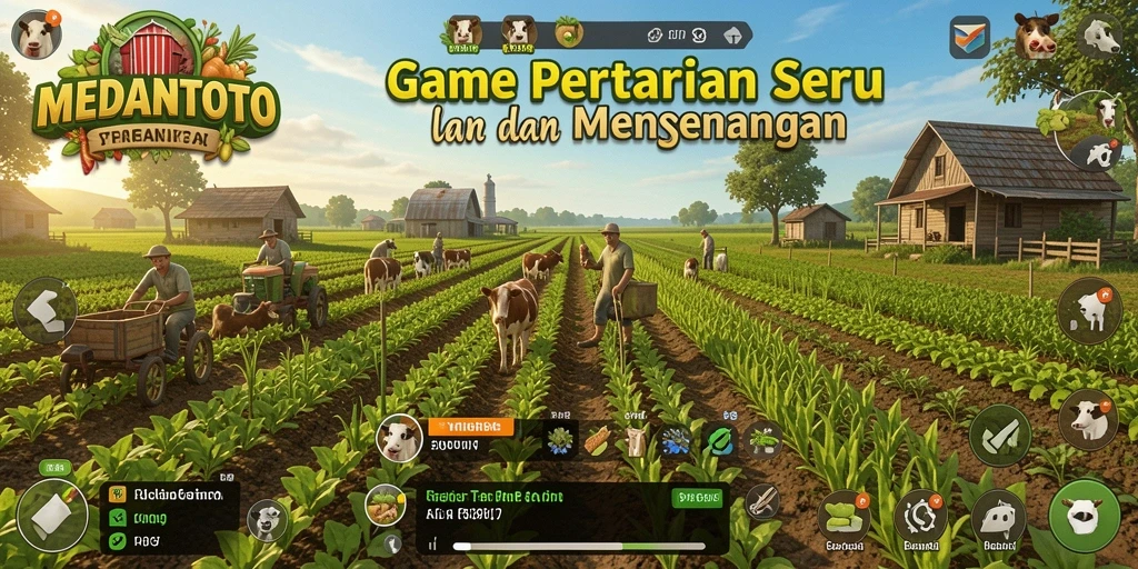 Tangkapan layar gameplay MEDANTOTO yang menampilkan proses bercocok tanam.