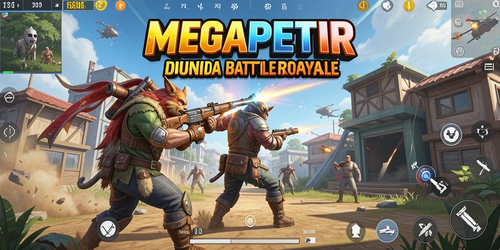 Tangkapan layar gameplay menampilkan pertarungan seru dalam MEGAPETIR.