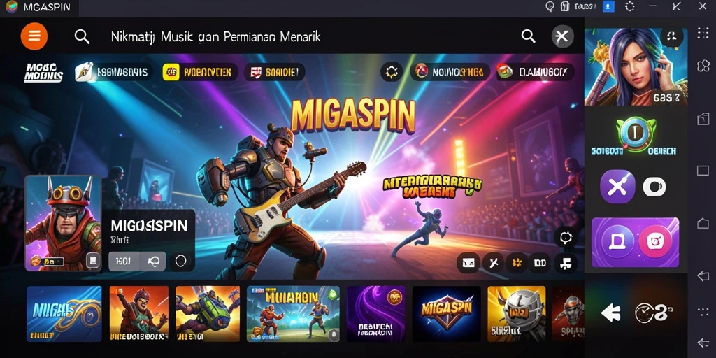 Tampilan gameplay seru dan interaktif di MIGASPIN.
