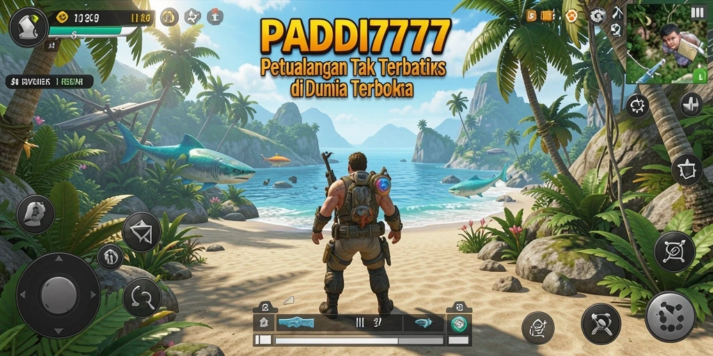 Menampilkan aksi seru dalam gameplay Open World PADI777.