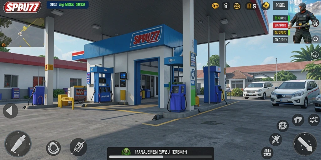 Tampilan gameplay SPBU77 yang seru dan menantang.
