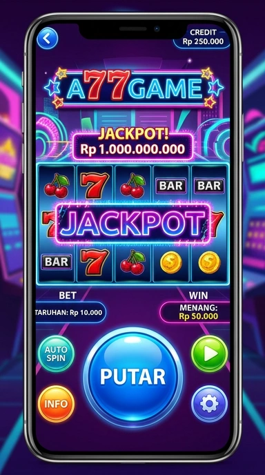 Tampilan utama aplikasi a777game yang memudahkan navigasi.
